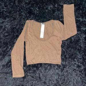Zara long sleeve crop top